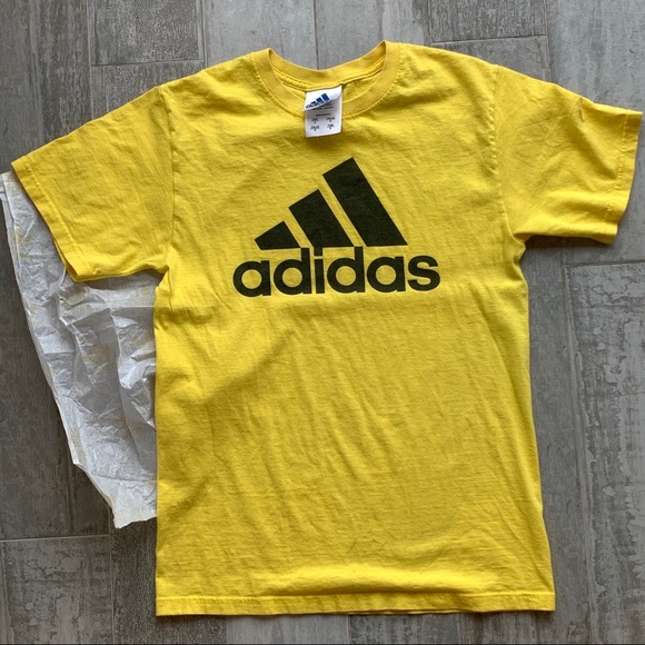 Adidas Danger Yellow Black Tee Top t-Shirt Shirt - Picture 8 of 15